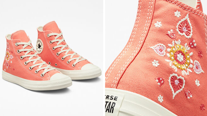 Converse Womens Floral Embroidery Shoes