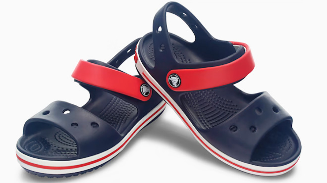 Crocs Kids Crocband Sandal on Navy and Red color