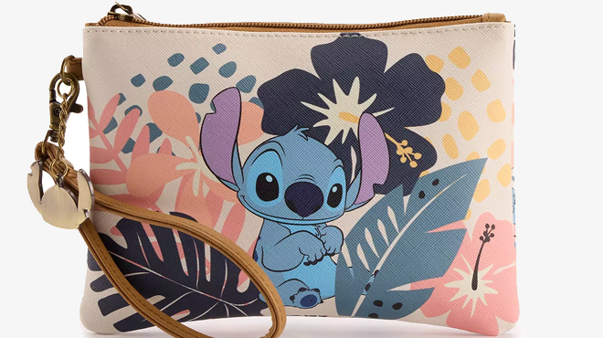 Disney Lilo and Stitch Floral Wristlet with Charm