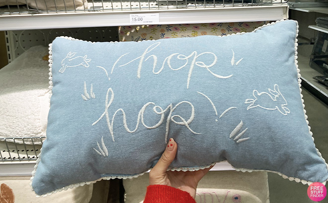 Threshold Embroidered Hop Hop Easter Throw Pillow