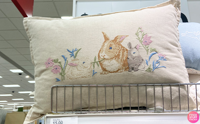 Threshold Printed Bunny Easter Lumbar Throw Pillow