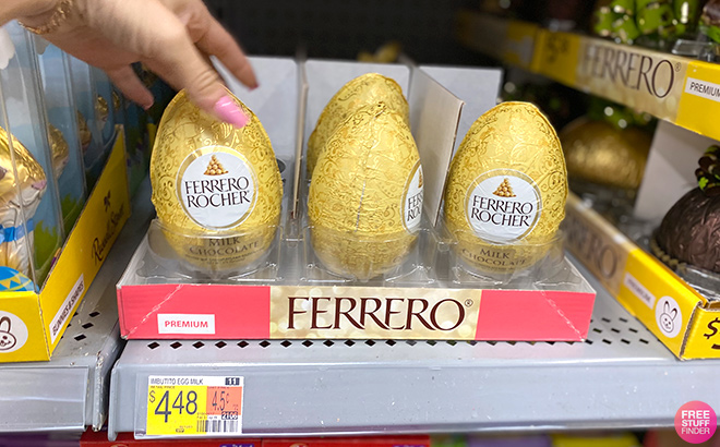 Ferrero Rocher Easter Eggs on a Shelf