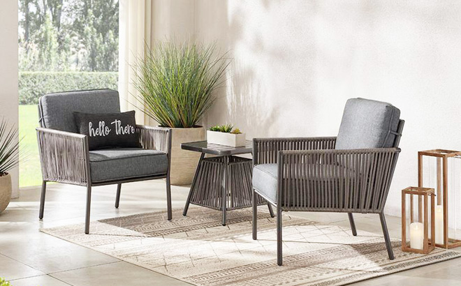 Hampton Bay 3 Piece Patio Set with Cushions