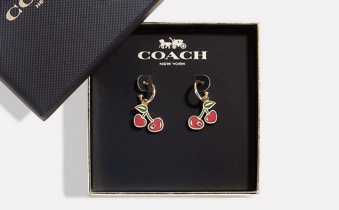 Coach Outlet Cherry Earrings $30 Shipped