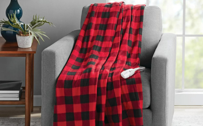 Mainstays Soft Fleece Electric Heated Throw Blanket