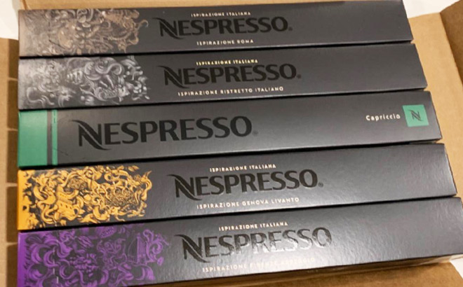 Five Nespresso Capsule Boxes in a Box