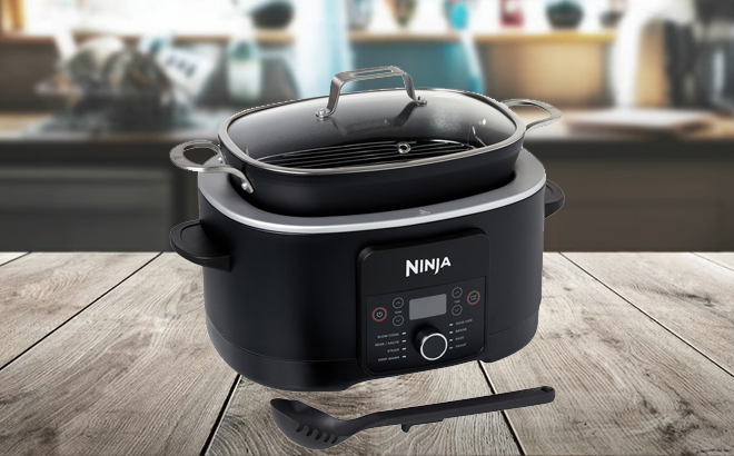 Ninja Foodi 8in1 PossibleCooker Pro Multicooker with Roask Steam Rack on a Table
