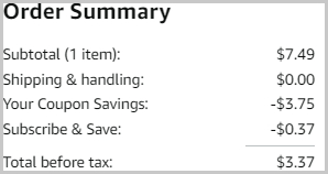 Order Summary at Amazon