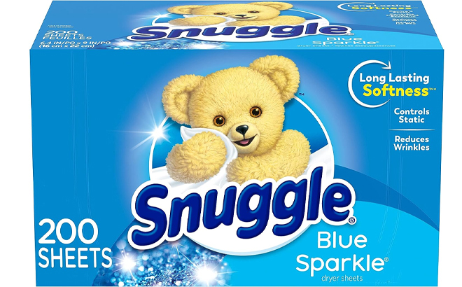 Snuggle Fabric Softener Dryer Sheets Blue Sparkle 200 Count