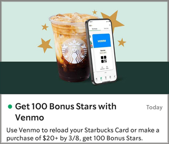 Starbucks x Venmo Screenshot