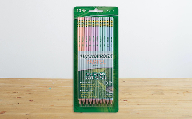 Ticonderoga Pastel Pencils on the table