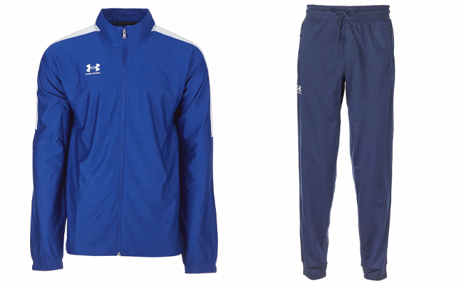 Under Armour Mens Track Jacket Joggers Bundle in Blue