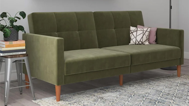 Upholstered Sleeper Sofa 76 inchin green wayfair