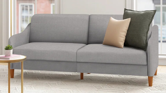 Upholstered Sleeper Sofa 77 inch in gray wayfair
