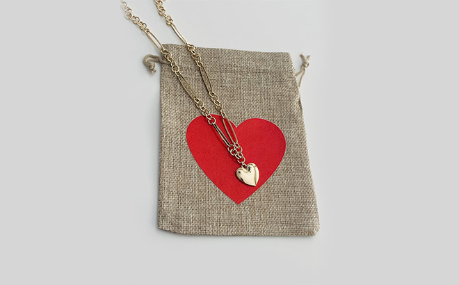 Valentine Heart Necklace & Bag $10.99