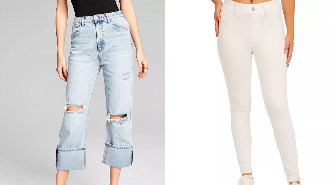 Womens Cuffed Jeans and Skinny Jeggings