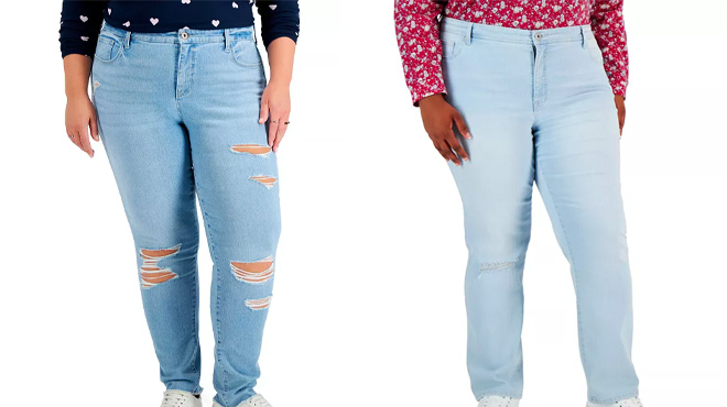 Womens Plus Size Light Wash Jeans