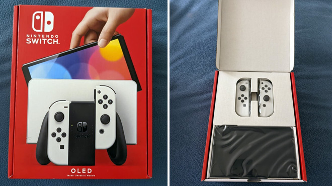 Nintendo Switch OLED Model Closed and Open Box
