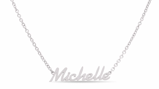 Zales Personalized Silver Necklace with the Name Michelle