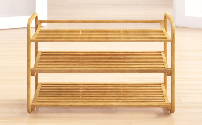 12 Pair Natural Solid Wood Shoe Rack 12 Pair Natural Solid Wood Shoe Rack