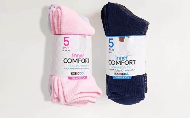 32 Degrees Comfort Crew Socks 5 Pack