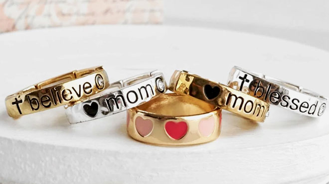 5 Pieces of Mothers Day Ring Bands
