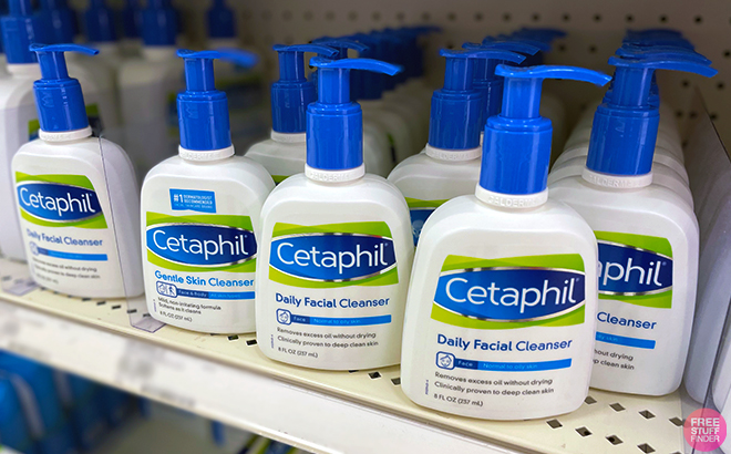 8 Ounce Cetaphil Face Cleansers in shelf