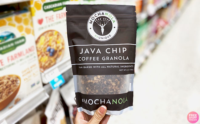 A Hand Hold Java Chip Coffee Granola At The Store 1