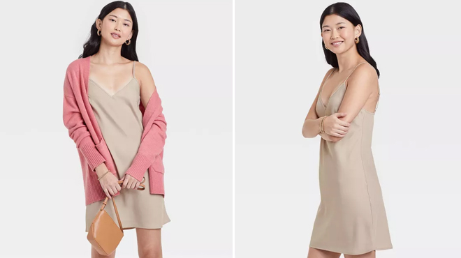 A New Day Womens Slip Dress Taupe