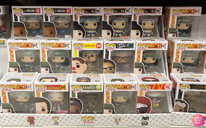 A Variety of Funko POP Figures on a Shelf