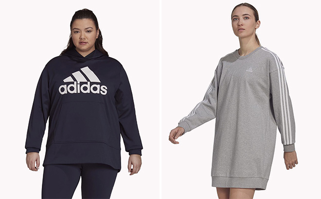 Adidas AEROREADY Big Logo Fleece Hoodie Adidas AEROREADY Big Logo Fleece Hoodie