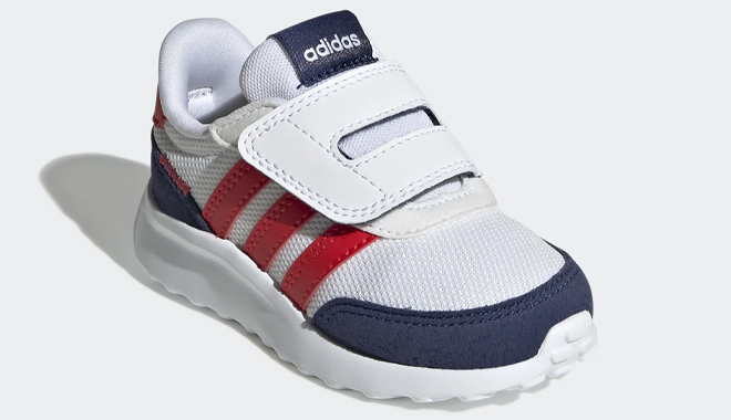 Adidas Kids Logo Run Sneakers on a Gray Background