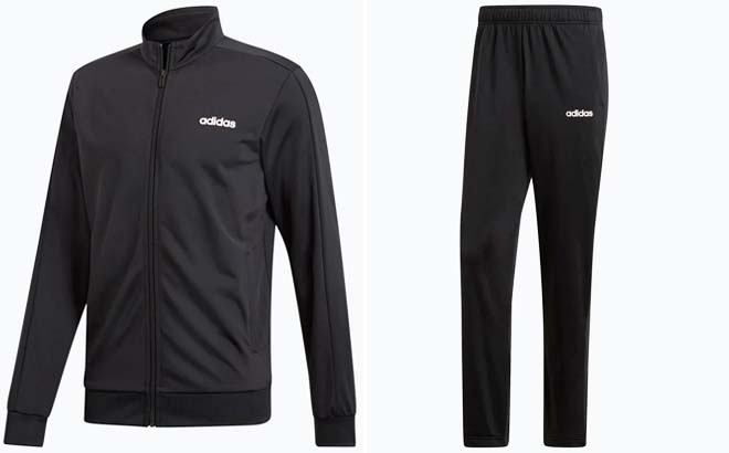 Adidas Men's Essentials Track Suit on Grey Background 