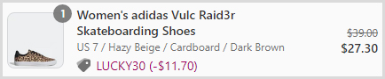 Adidas Womens Vulc Raid3r Skateboarding Shoes checkout page