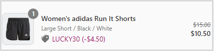 Adidas Womens Run It Shorts checkout page