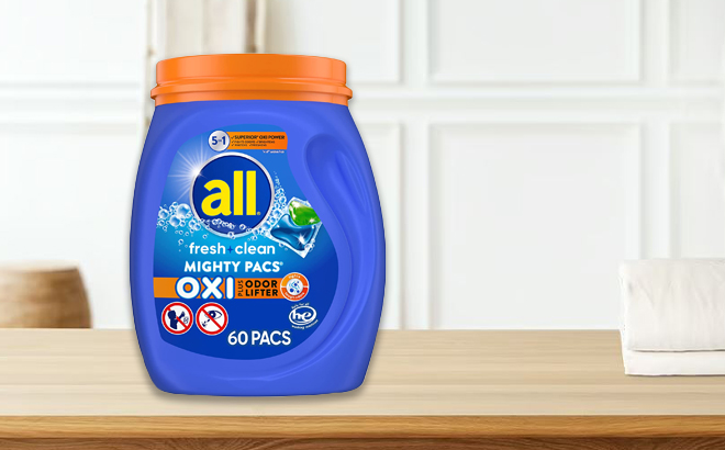 All Mighty Pacs Fresh Clean Oxi Detergent 60 Count