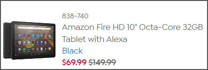 Amazon Fire HD 10 Octa Core 32GB Tablet with Alexa