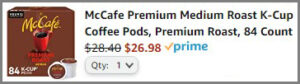 Amazon Checkout Screenshot of McCafe Premium Roast K-Cup Coffee Pods Amazon Checkout Screenshot of McCafe Premium Roast K-Cup Coffee Pods