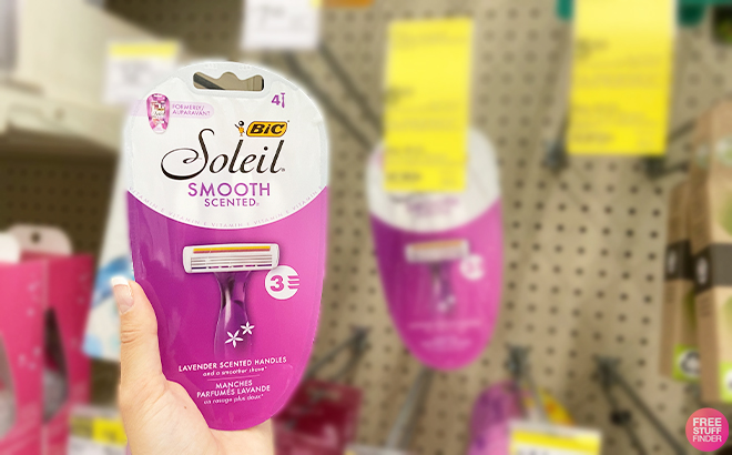 BIC Soleil Smooth Scented Womens Disposable Razor Lavender with Blurred Background