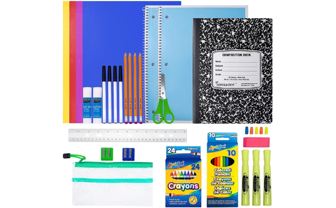 Back to School Supply Box 56 Count on a White Background