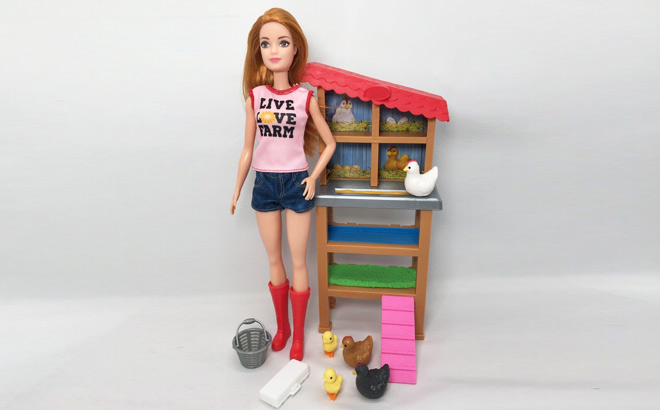 Barbie Chicken Farmer Doll Playset