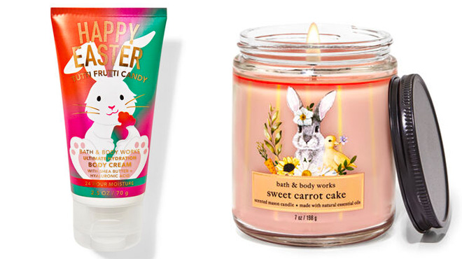 Bath Body Works Easter Body Cream and Sweet Carrot Cake Candle