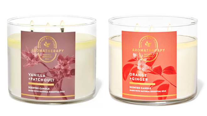 Bath Body Works Vanilla Patchouli and Orange Ginger 3 Wick Candles