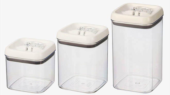 Better Homes Gardens Canister Pack of 3 Food Storage Container Set on White Background