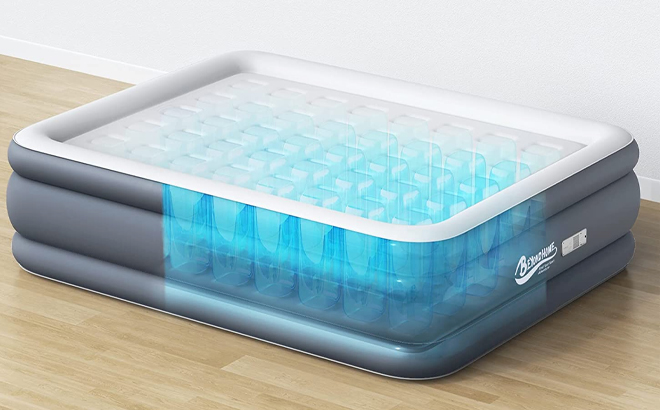 BeyondHOME Odorless Air Mattress Queen with Built in Pump on the Floor