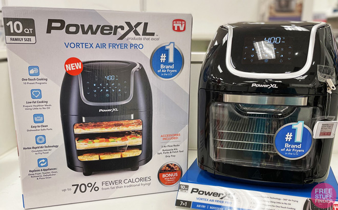 Black PowerXL 10 Quart Vortex Pro Air Fryer