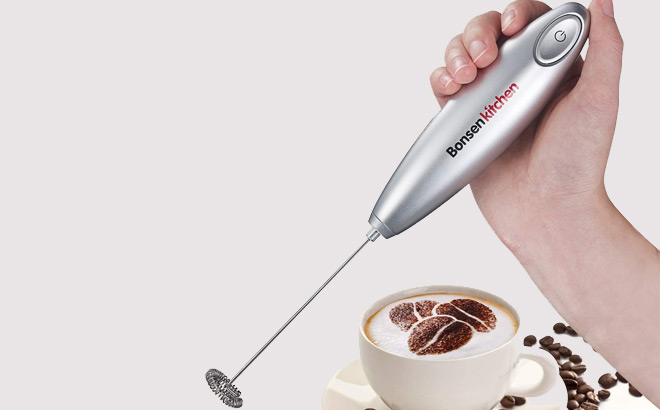 Bonsenkitchen Handheld Milk Frother Silver 1