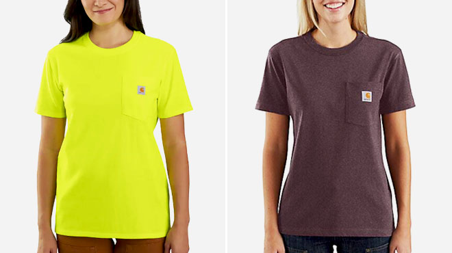 Carhartt Womens Loose Fit Short Sleeve Pocket T Shirt on Models