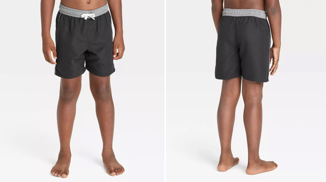 Cat and Jack Boys Solid Swim Shorts
