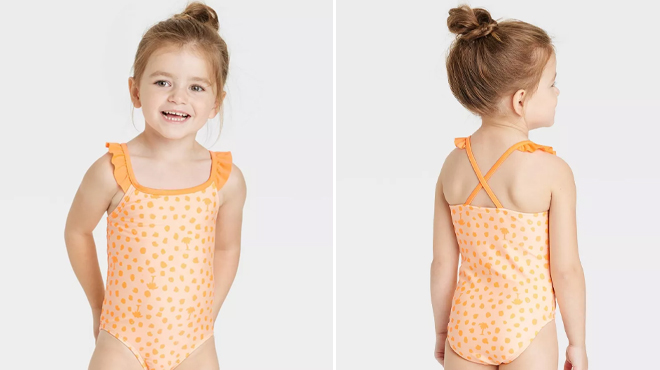Cat and Jack Toddler Girls Tree Swimsuit